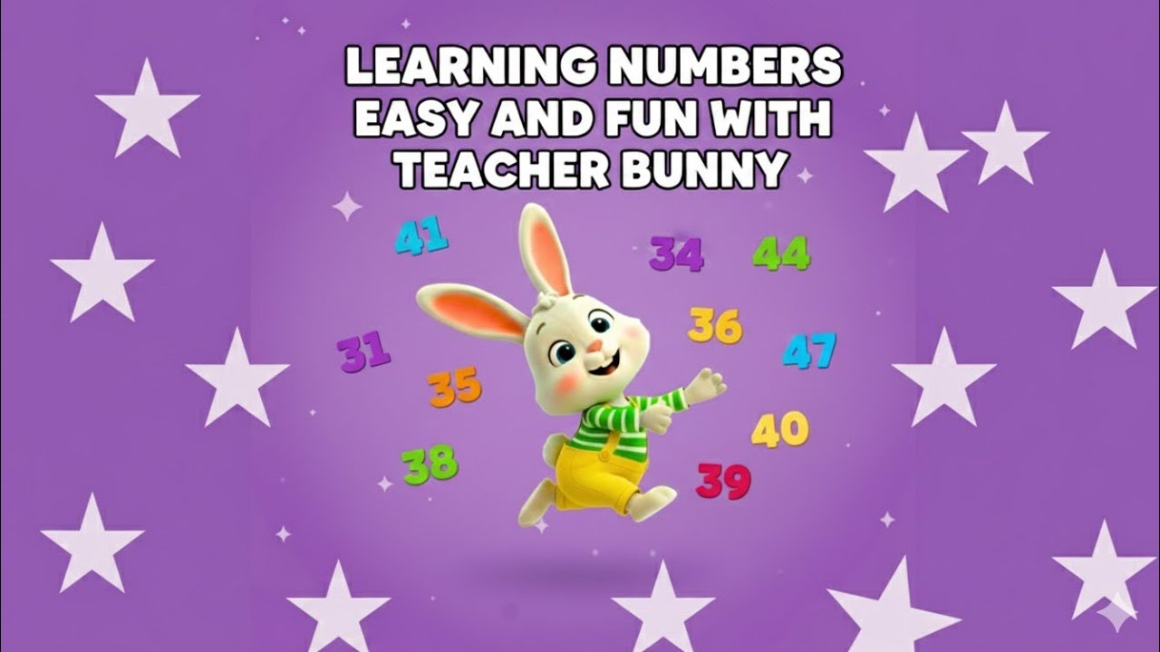 🐰 Изучаем числа от 41 до 50 вместе с Зайчиком | Счет для детей | 3D-анимация | Деревня детских ст...