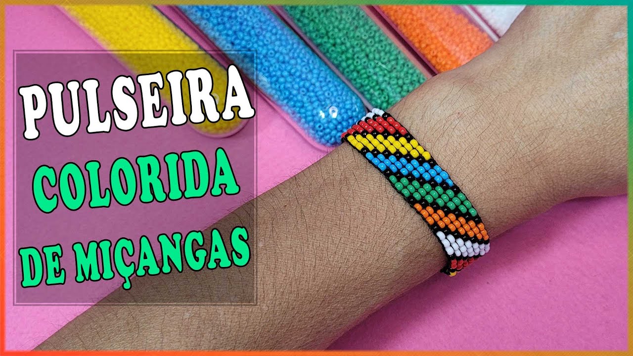 Pulseira Colorida feita no tear