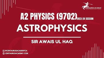Astrophysics (Lecture 1) [A2 9702 Physics 2023-24]