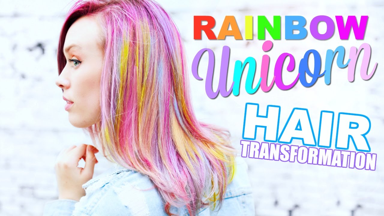 MY RAINBOW UNICORN HAIR TRANSFORMATION! - YouTube