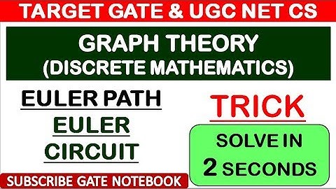 TRICKS To Solve Euler Paths & Circuits in 2 Seconds  - GATE &  UGC NET CS Exam