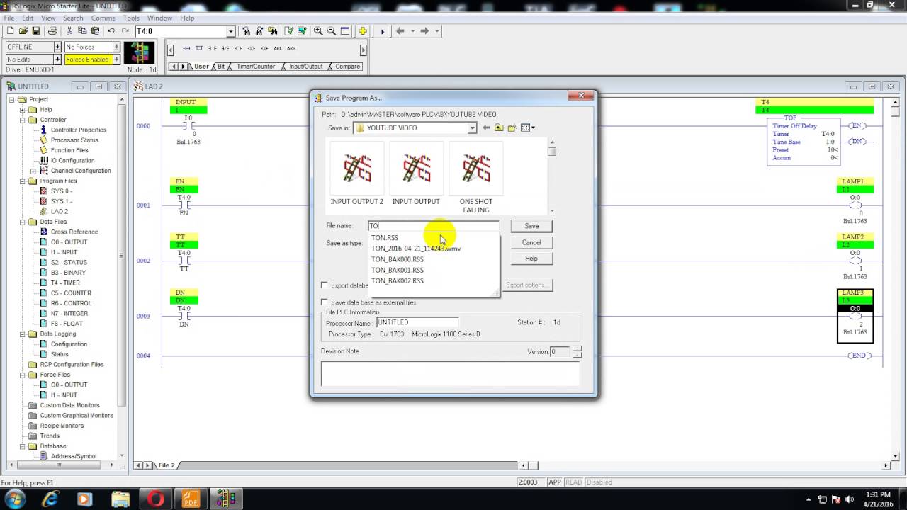(9) EDWIN BELAJAR PLC ALLEN BRADLEY "TOF (Timer Off Delay)". - YouTube