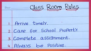 30 Rules of Class room | Classroom rules |  Discipline in the Class | School rules |Basic Classrules