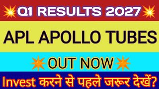 APL Apollo Tubes Q1 Results 2026 🔴 APL Apollo Result 🔴 APL Apollo Tubes Ltd Share 🔴 APL Apollo Share