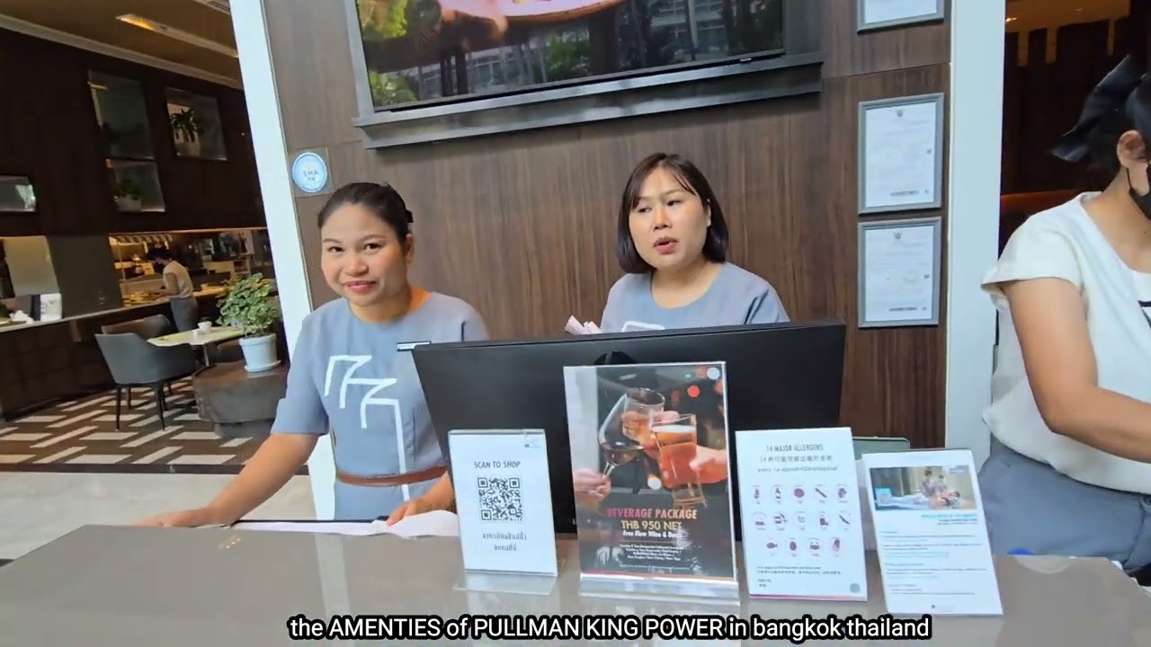 the AMENITIES of the PULLMAN KING POWER in bangkok thailand where they serve unlimited river prawns.