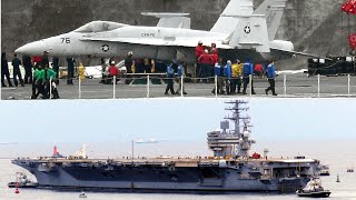 米空母レーガン 出港前の準備と出港シーン 2021年5月11日