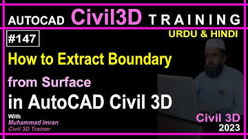 How to Extract Boundary from Surface in Civil 3D | AutoCAD Civil 3D in Urdu and Hindi | PART-147