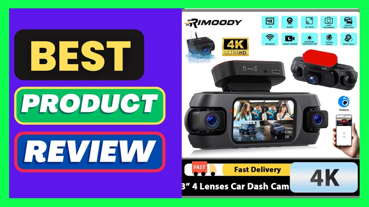 Rimoody 3" 4K 360 Degree Car DVR Parking Surveillance Vehicle Recorder G