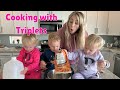 Cooking breakfast with tripletswatch the chaos