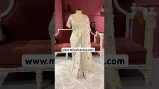 Pastel Floral Tissue Silk Saree 🌸✨ | Designer Embroidery Bridal Look