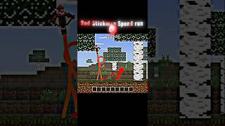 Red Stickman Speed run 💀#minecraft #shorts