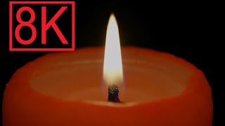 8К Горящая свеча | Burning Candle light 8K | Crackling Fire sounds | Relaxation | Meditation 4K | 4К