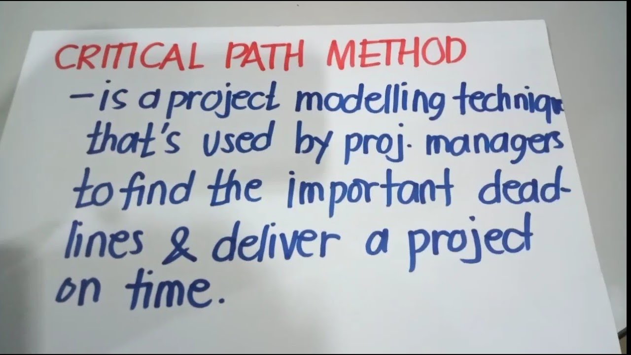 CRITICAL PATH METHOD (CPM) || Project Management Part 1 - YouTube