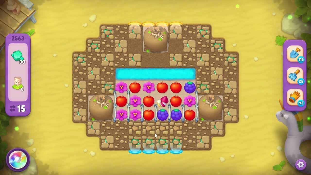 Gardenscapes 2563 Super Hard Level - 16 moves - NO BooSTERS - YouTube