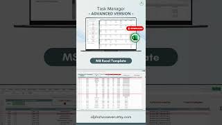 Task Planner and Manager Excel Spreadsheet Template, Productivity Tool, Business To do List