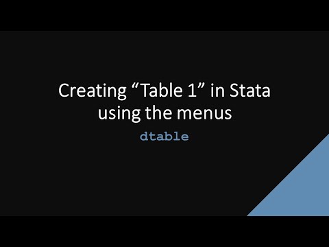 SDAS Stata TechTok - dtable (menu version)