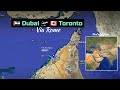 DUBAI 🇦🇪 to TORONTO 🇨🇦 Flight Route Via Rome