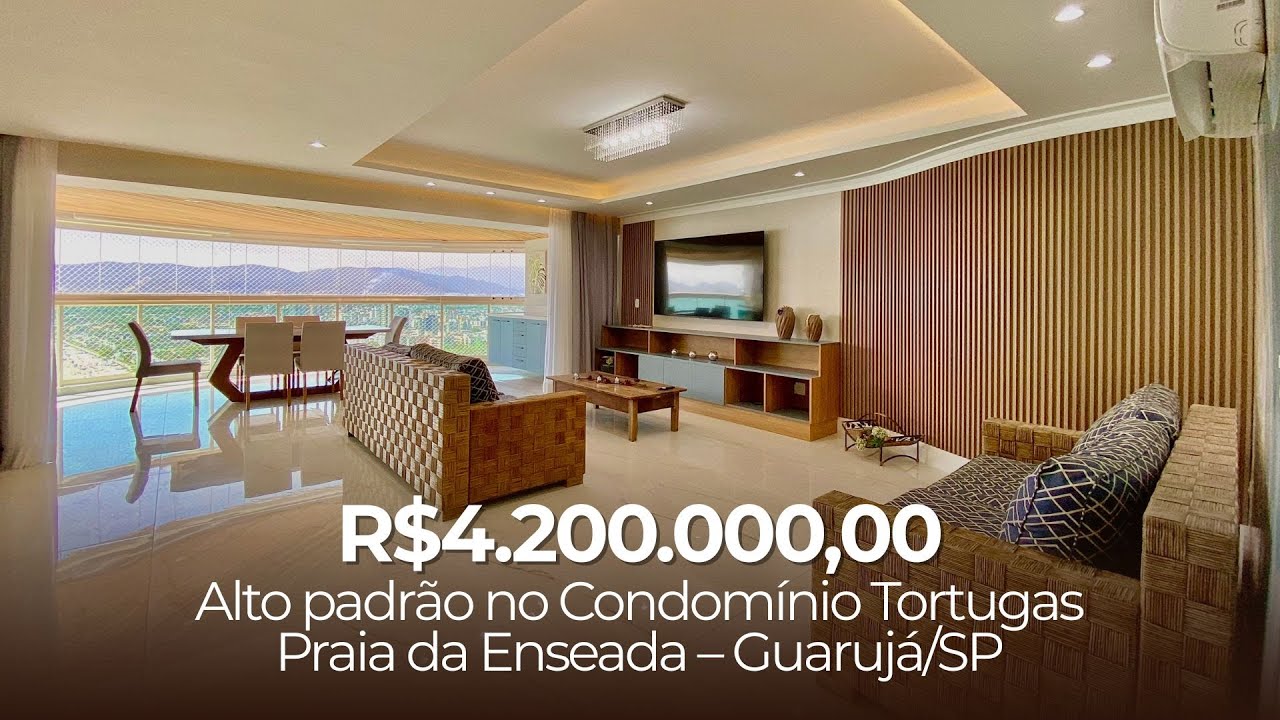 Apartamento de alto padrão no Condomínio Tortugas, na Praia da Enseada – Guarujá/SP