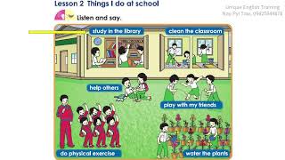 Grade 3 English (အင်္ဂလိပ်စာ) သင်ရိုးသစ် , Unit -5, lesson 2  (နားထောင်၍လိုက်ပြောပါ)