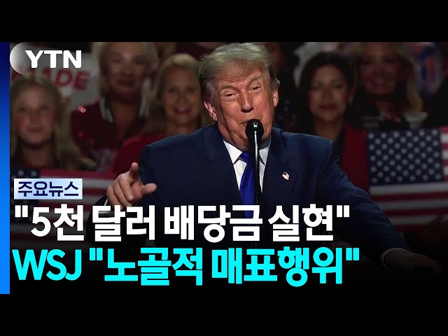 트럼프 "5천 달러 배당금 실현될 것"...WSJ "노골적 매표행위" / YTN