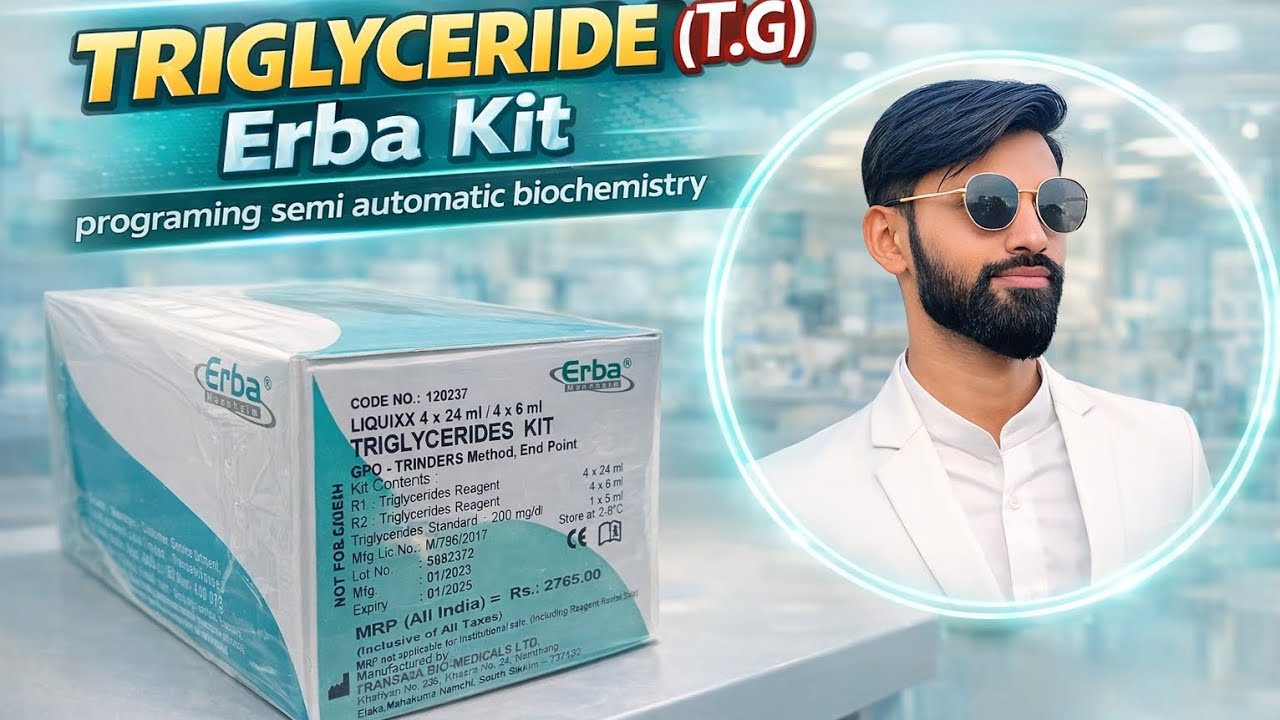 Triglycerides (TG) erba kit programing semi automatic biochemistry haw to calibrate triglyceride kit