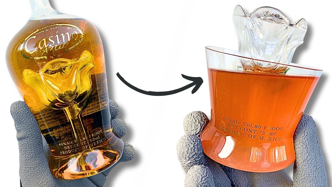 Cosmo Glass Made From Tequila Bottle… With a Rose That Hits Your Nose