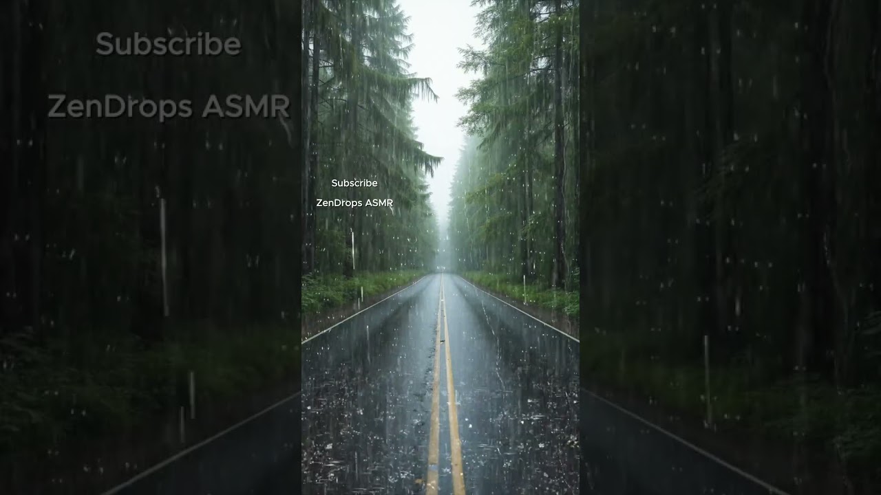 🌧 Rainy Forest Road | Relaxing ASMR Nature Short