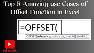 Top 5 Amazing use Cases of Offset Function in Excel. #Excel #VBA and #SQL