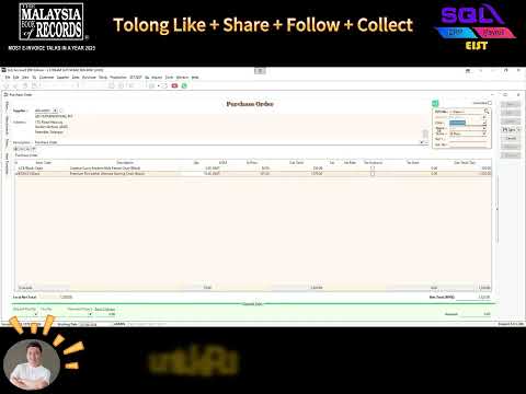 📊 Tutorial SQL Accounting: Cara Mengeluarkan Purchase Order (PO) Kepada Supplier