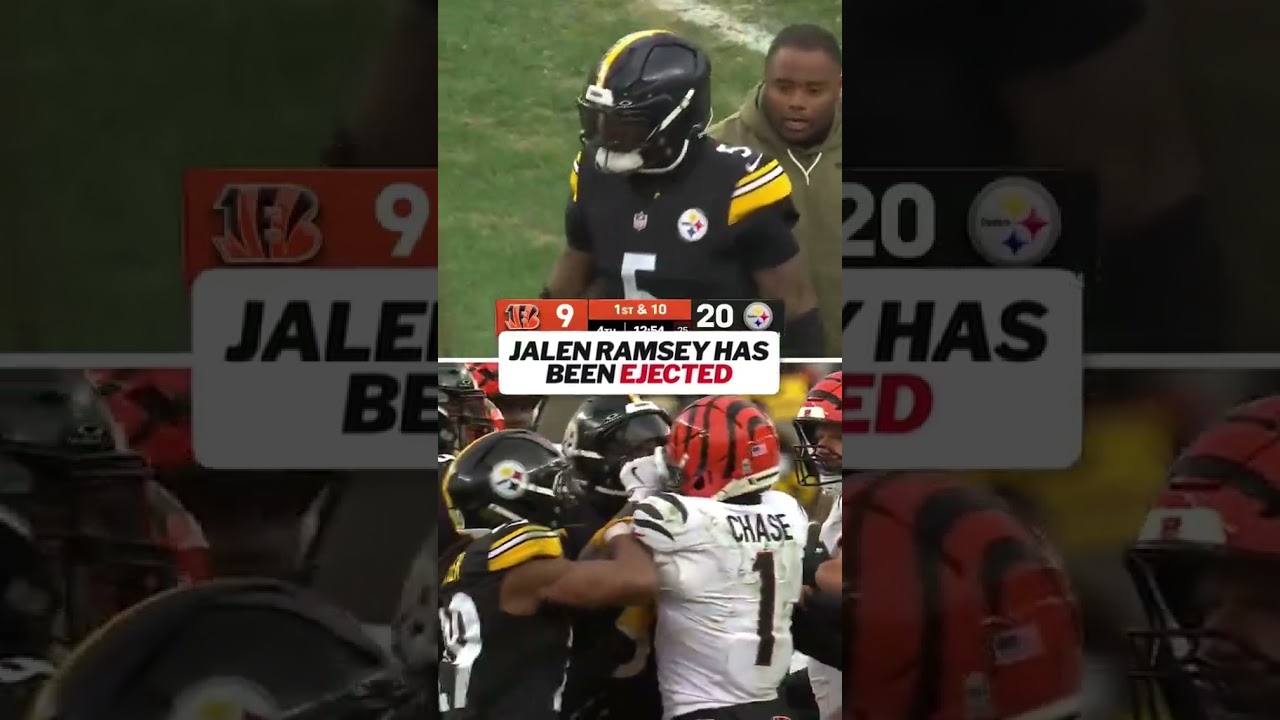 Following a scuffle between Jalen Ramsey and Ja’Marr Chase, Ramsey was ejected 