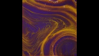 (194) FOR PAULA Acrylic Dirty Cup Pour Painting in Purple & Gold. BEAUTIFUL!!!