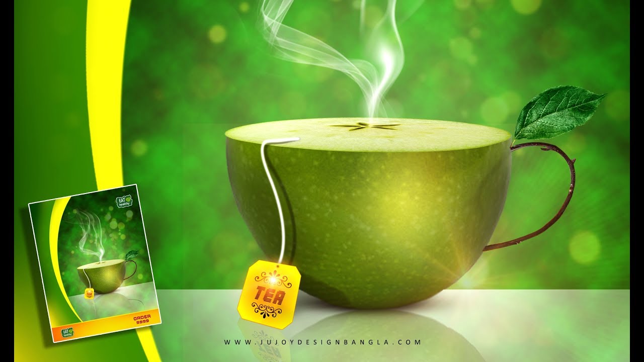 Photoshop | Apple Tea Poster Design | Ju Joy Design Bangla