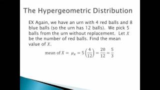 Hypergeometric Distribution (TIU Math Dept)