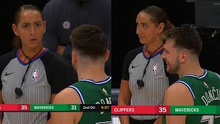 Luka Doncic working his magic on the ref Mavericks vs Clippers