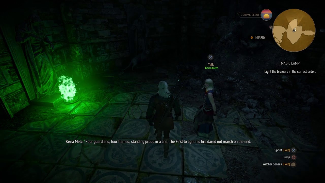 The Witcher 3 solve the magic lamp riddle - YouTube