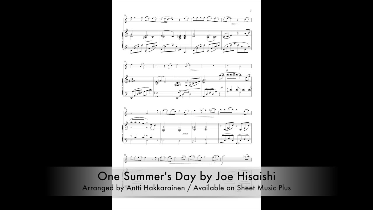 One Summer's Day (from Spirited Away) Flute & Piano YouTube