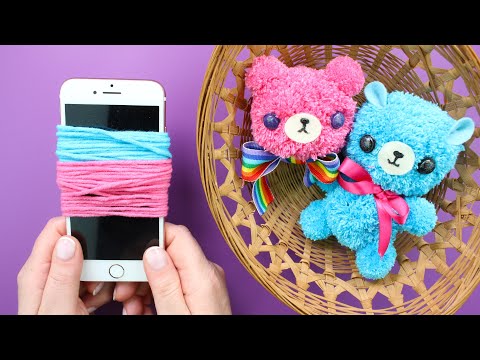 How to Make Pom Pom Teddy Bear with your Phone