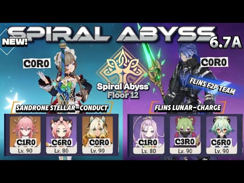 Spiral Abyss 6.7A | Sandrone C0 & Flins C0 | Genshin Impact - TokoAether