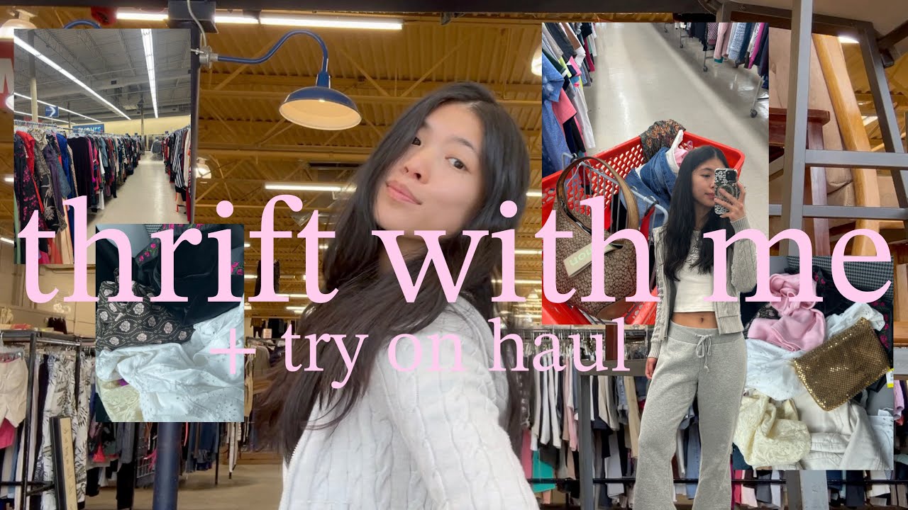 THRIFT WITH ME + TRY ON HAUL - YouTube