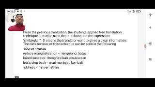 Final Test UAS Asked Translation Analysis Of Translation On The English Teachers Translation English