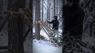 Extreme Winter Survival ASMR: Wood Chopping, Shelter Build &amp; Fire Starting
