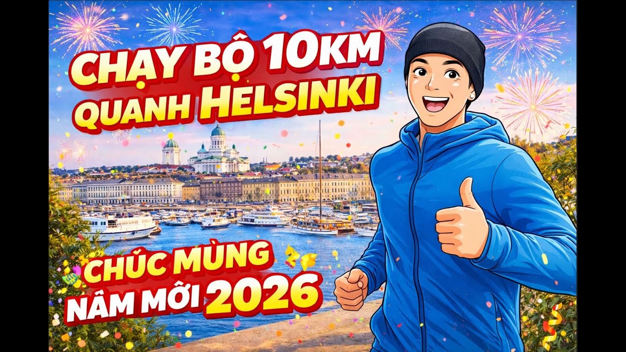NEW YEAR RUN 2026 🇫🇮 | 10KM QUANH CẢNG HELSINKI