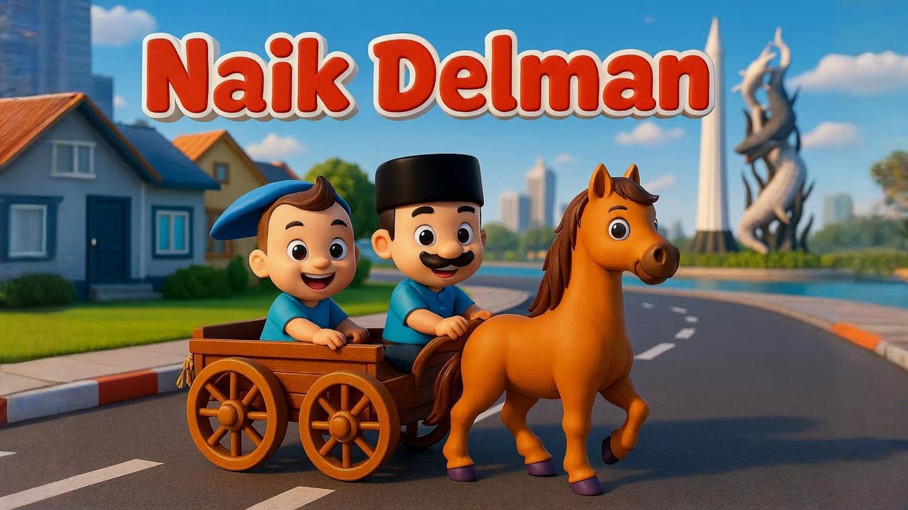 "Naik Delman🐴 – Lagu Anak Anak Populer | Lagu Edukasi Anak PAUD TK Terbaru Animasi Kartun