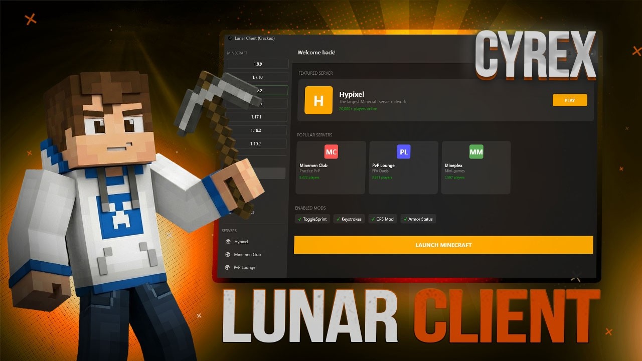 2026 | CRACKED Lunar Client on Skins & Minecraft Java (Versions ...