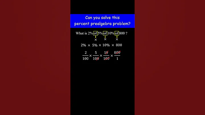 What is 2% of 5% of 10% of 800 ?  | Percent prealgebra problem #shorts