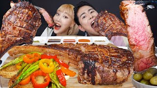 SUB) ASMR MUKBANG! 진짜 찐이다! 미친육즙줄줄! 초대왕 토마호크 스테이크 먹방!! Tomahawk steak Eating show! crazy Juicy!!!