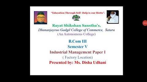 B.Com III Semester V- Industrial Management Paper I- lecture no 6