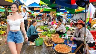 No Tourists! Cambodia's Hidden Countryside Market 🇰🇭 Real Village Life & Street Food in 4K