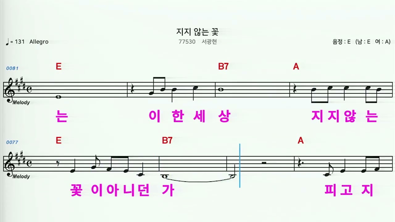 (MR)  77530  지지않는꽃 - 서광현