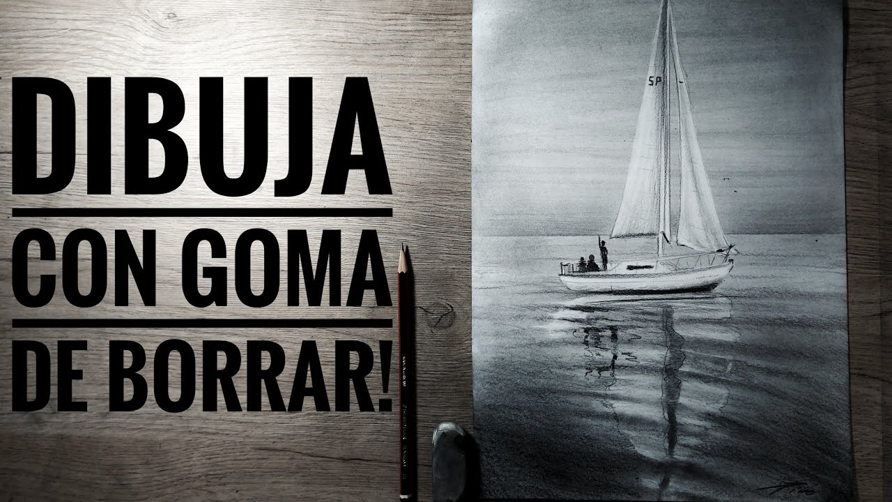 DIBUJA un VELERO con goma de BORRAR! 🎤NARRADO (Nivel Fácil)